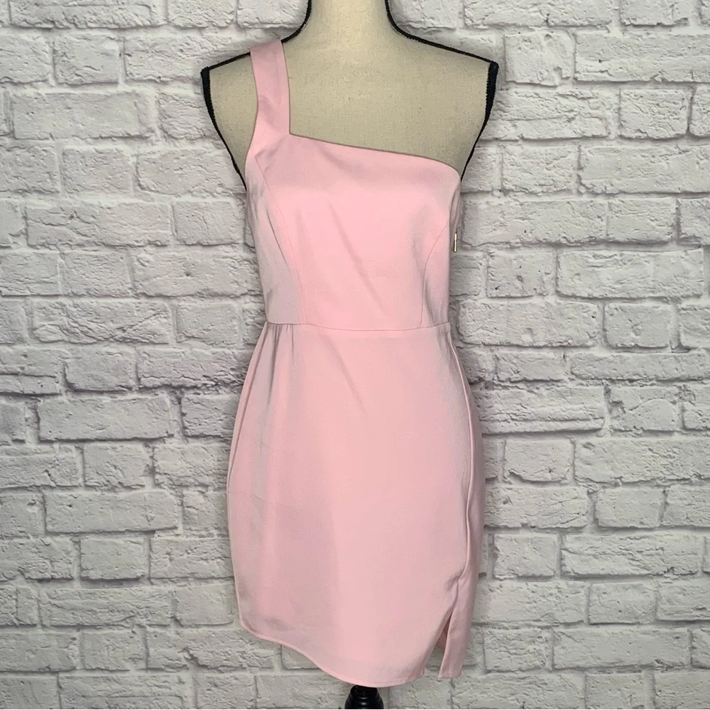 NWT NBD x Naven Mona Asymmetrical Dress in Light Lotus Pink - Picture 5 of 16